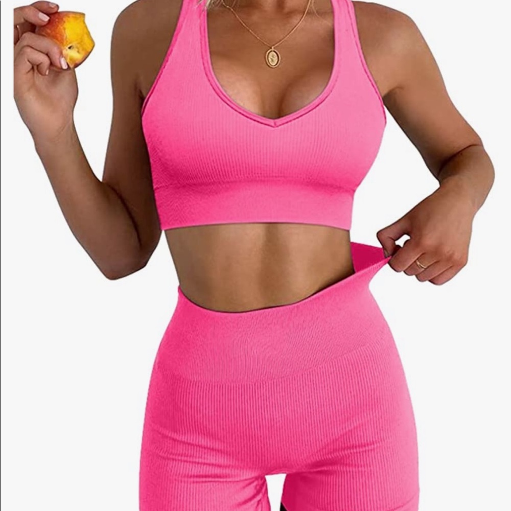 Matching set neon pink